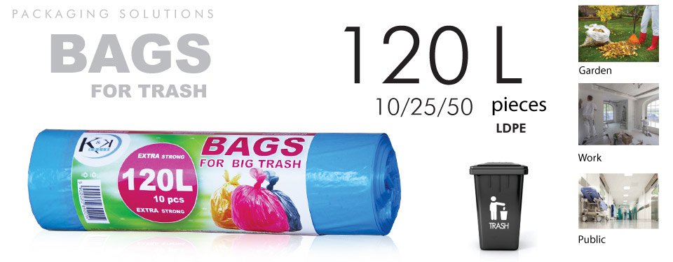 Bags for trash with a capacity of 120l